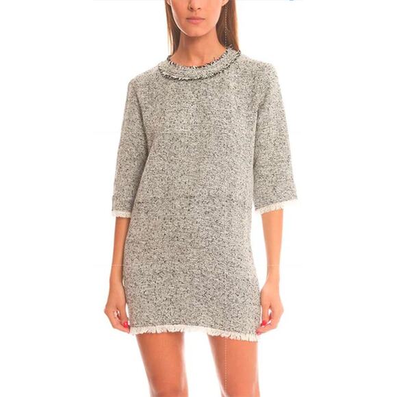 IRO Birnie Tweed Fringe Mini Sweater Dress Size EU 36 (US 4) - Picture 1 of 7